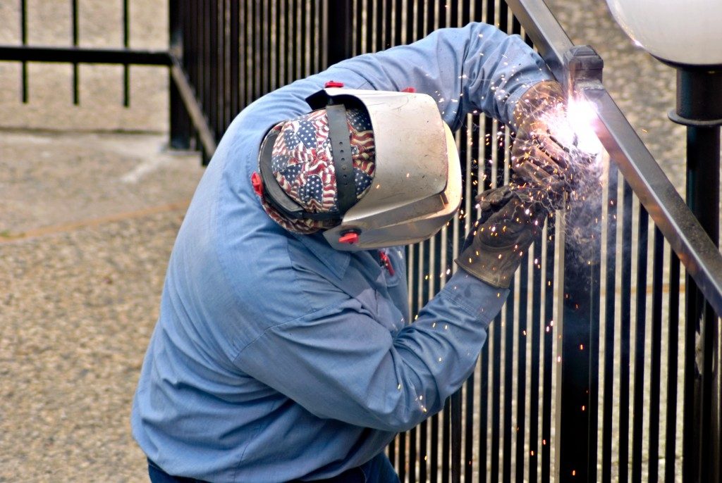 Fence installation worker