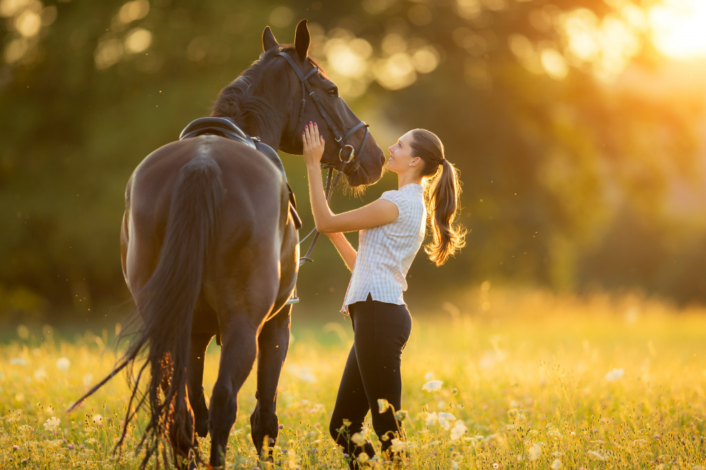 instructor with a horse