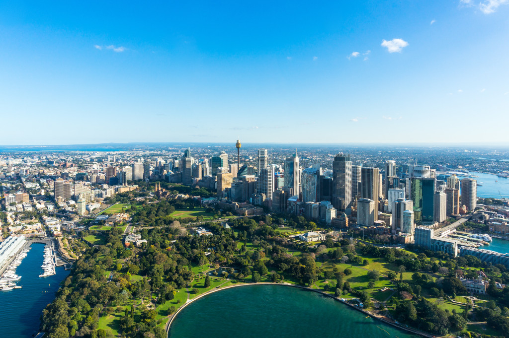 aerial view of the city