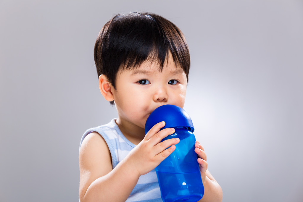 Baby drinking water