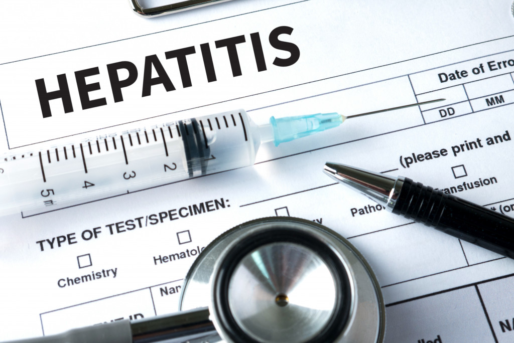 hepatitis test form with syringe