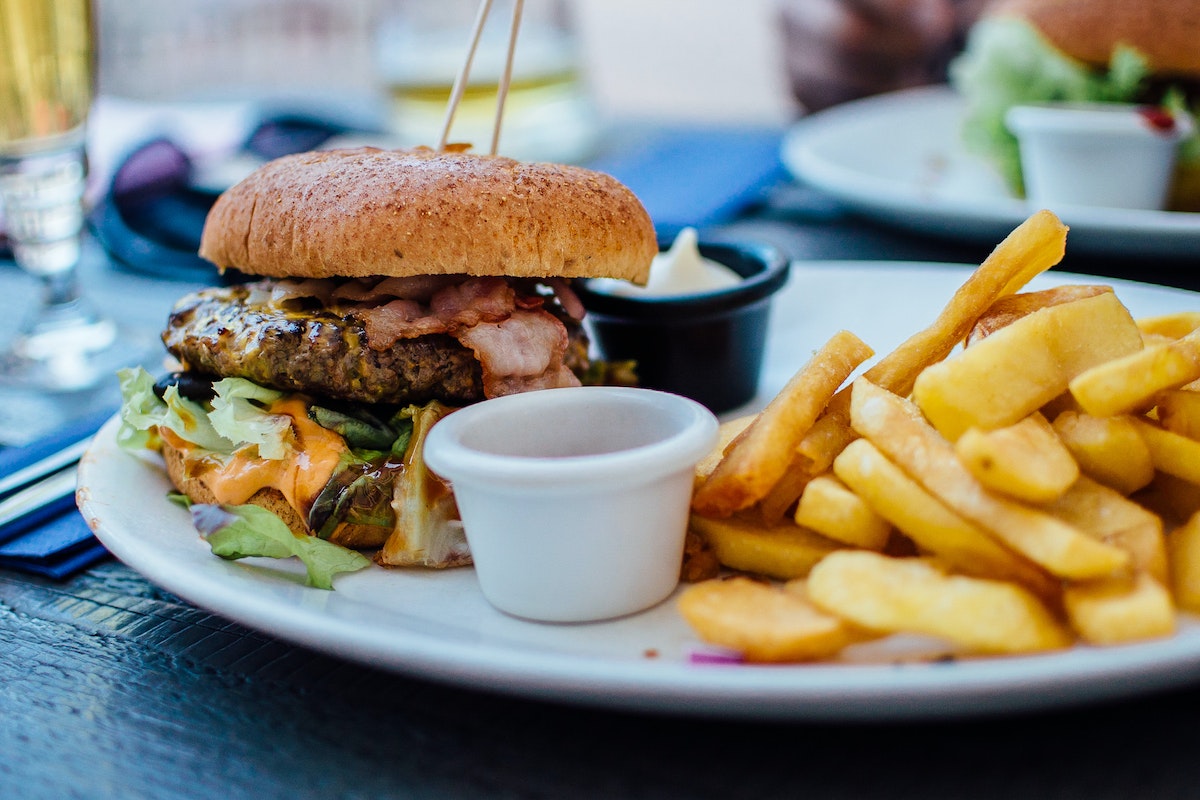 burger and fries fast food