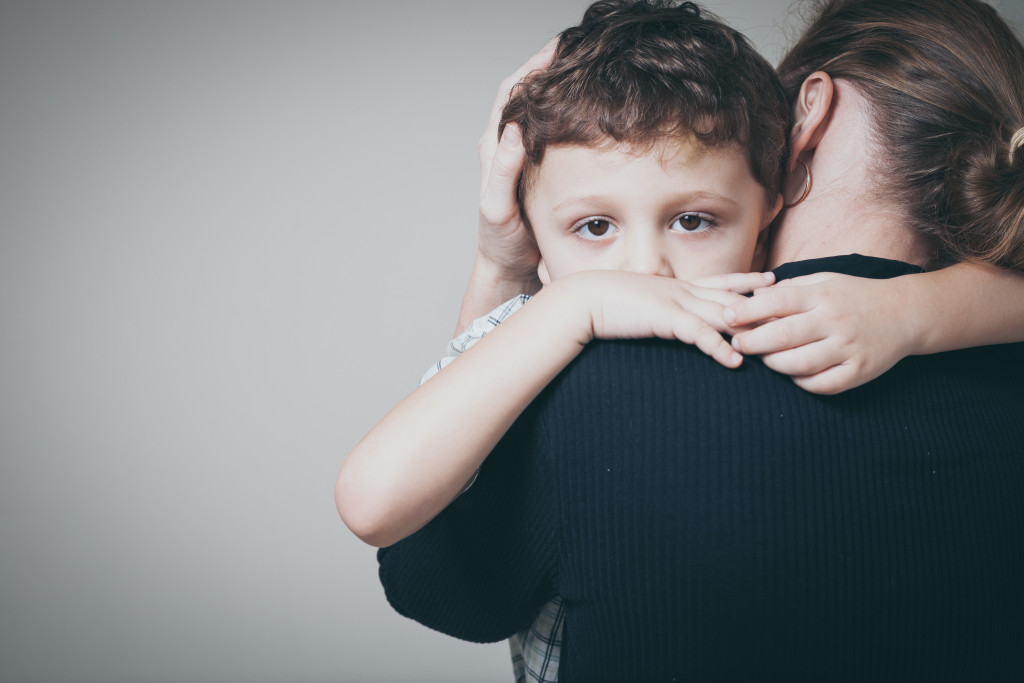 A supporting mother helping her child