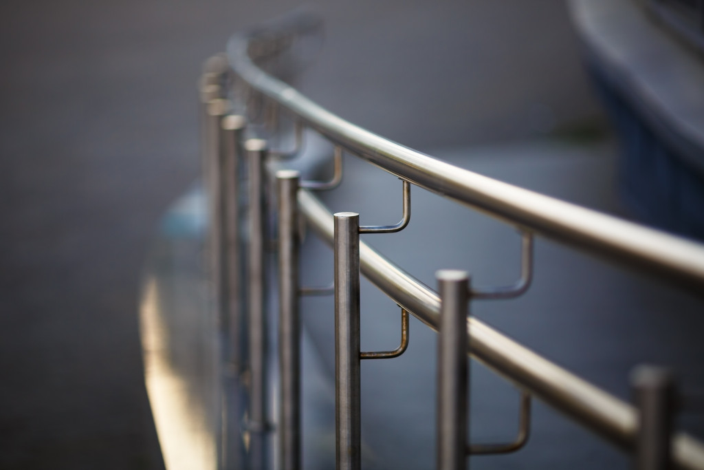 closeup image of handrail concept of safety