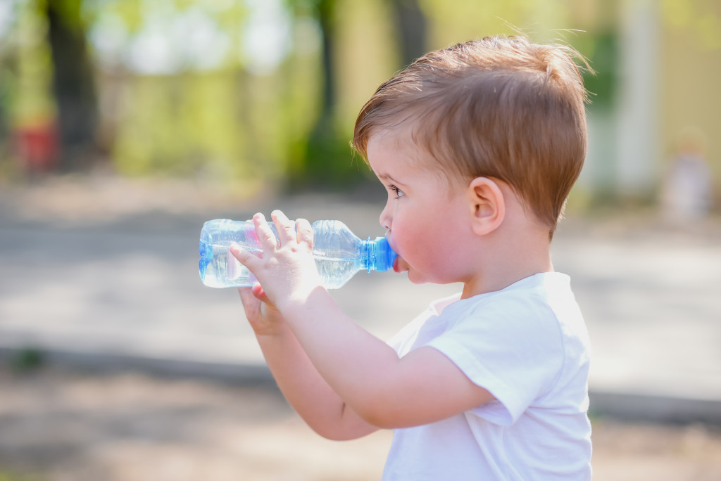 Baby drinking water