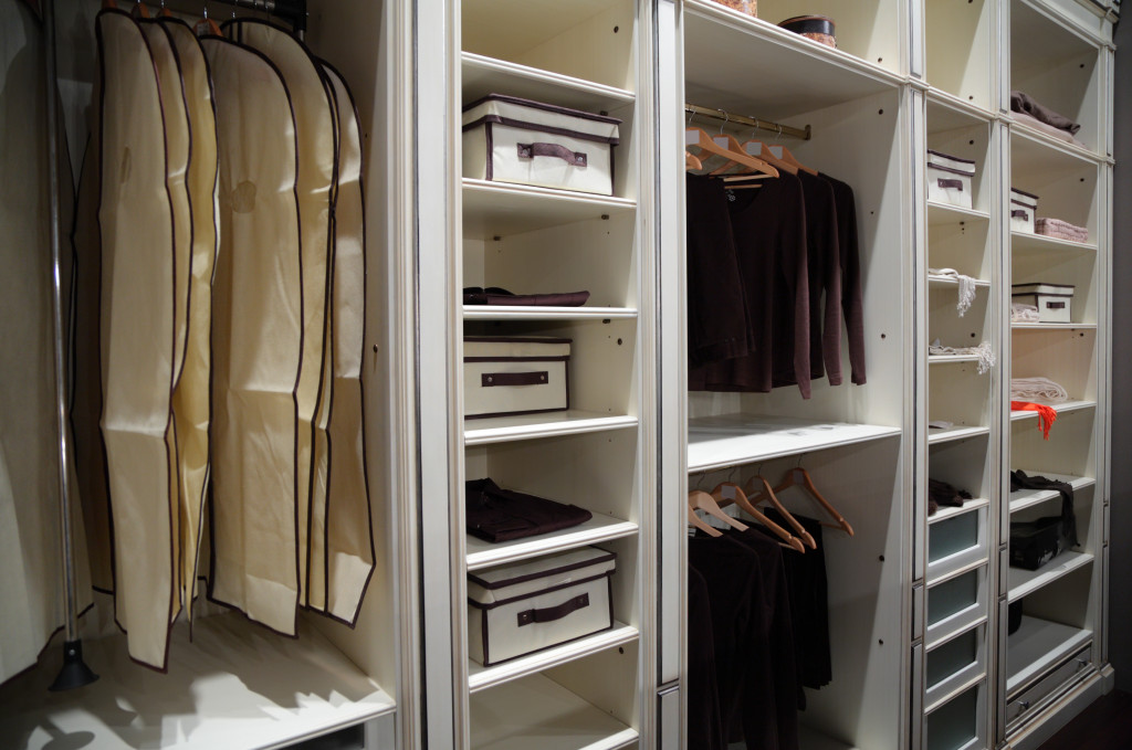 An organized home wardrobe