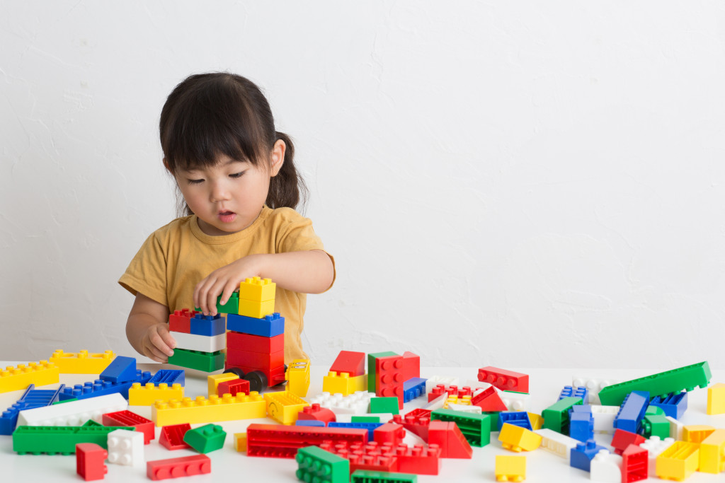 A child playing with blocks