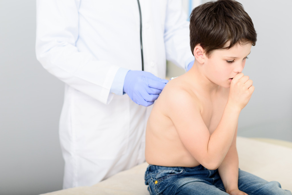 Coughing child due to pneumonia