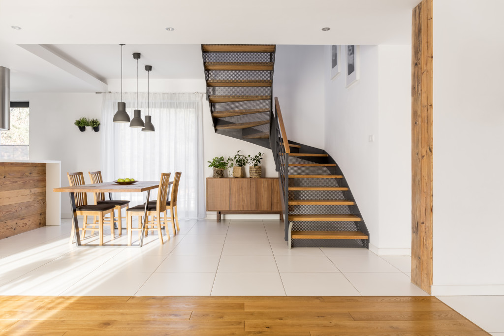 open space with industrial stairs