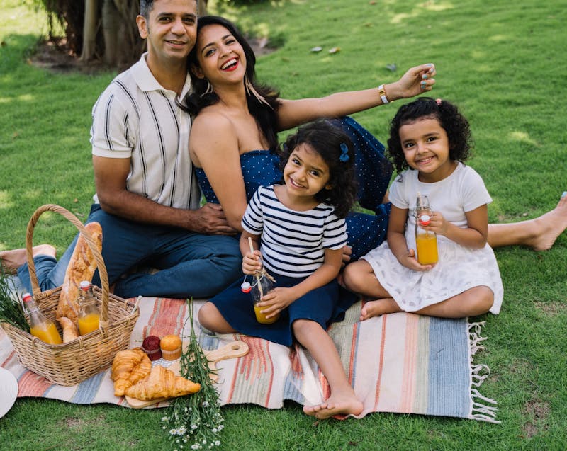 a family having a picnic
