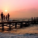 a family on the beach