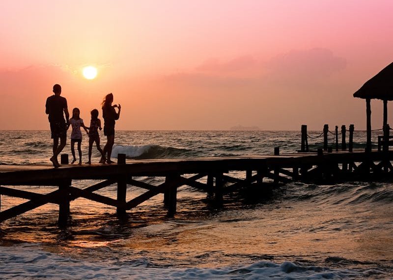 a family on the beach