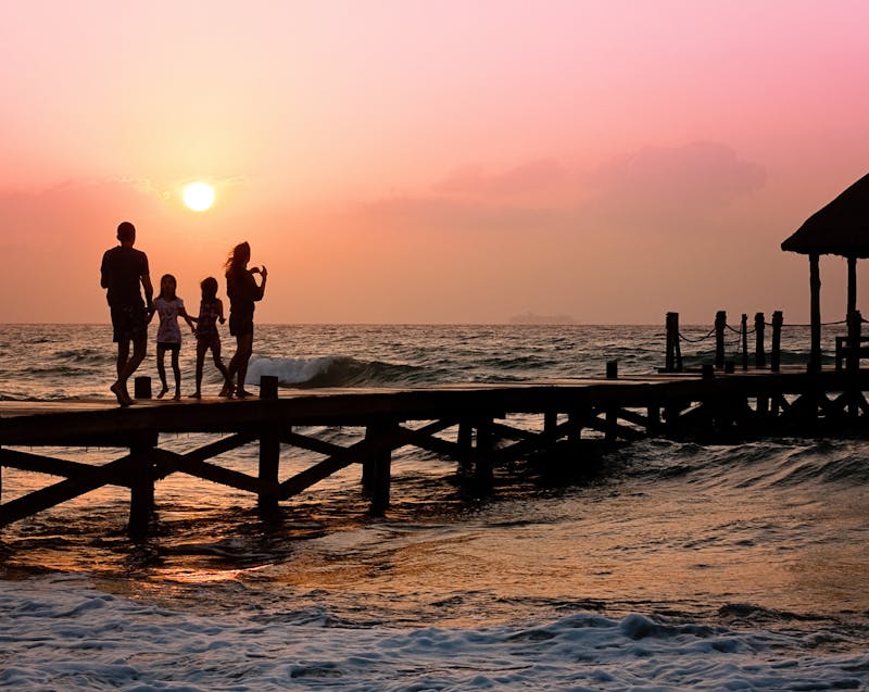 a family on the beach