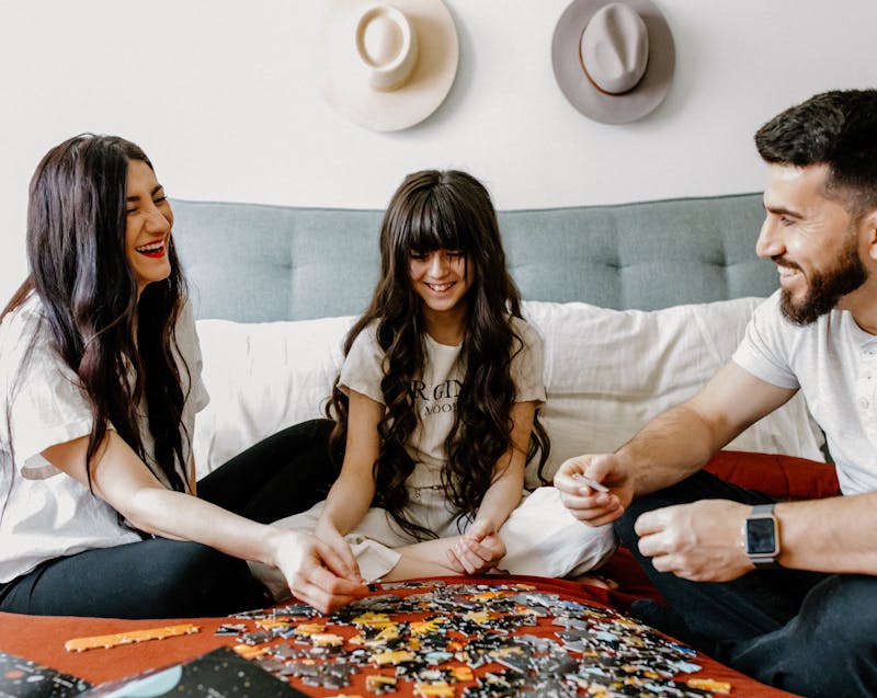 family playing